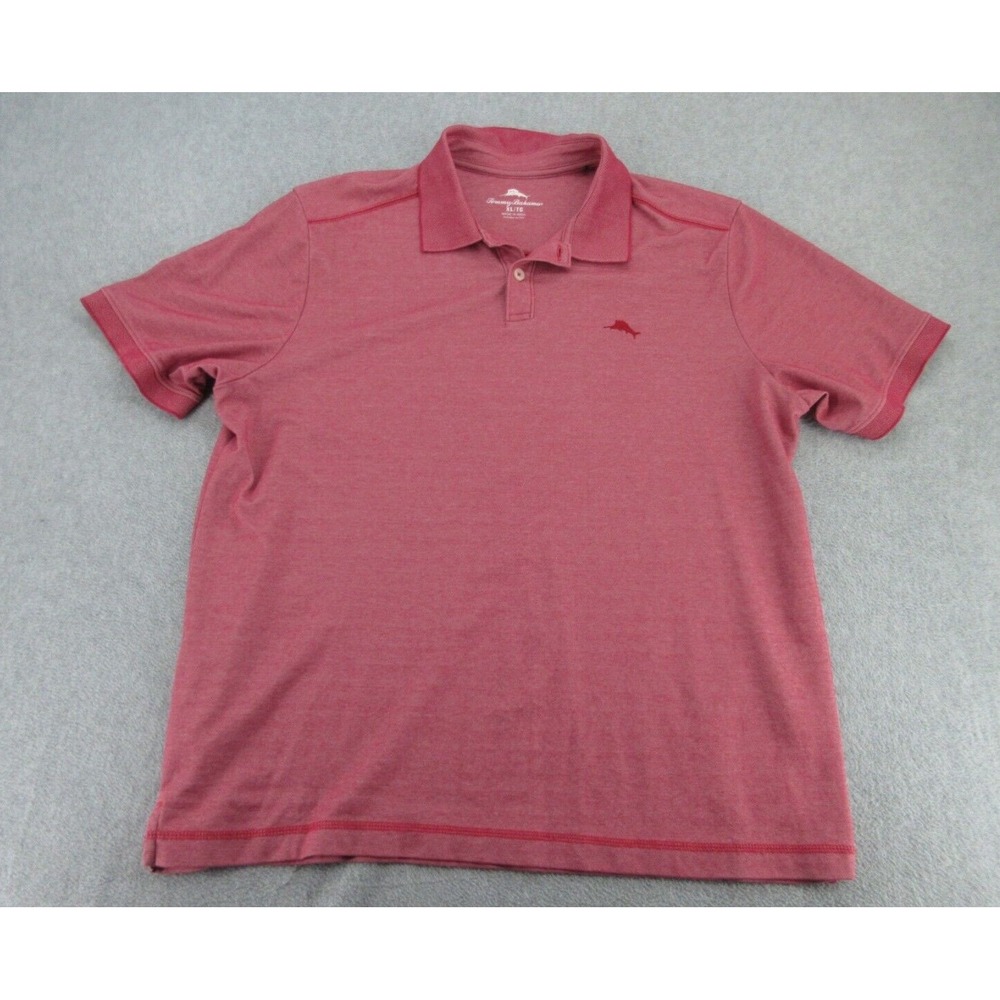 Tommy Bahama Mens Polo Shirt Regular Red Short Sleeve Marlin Logo XL